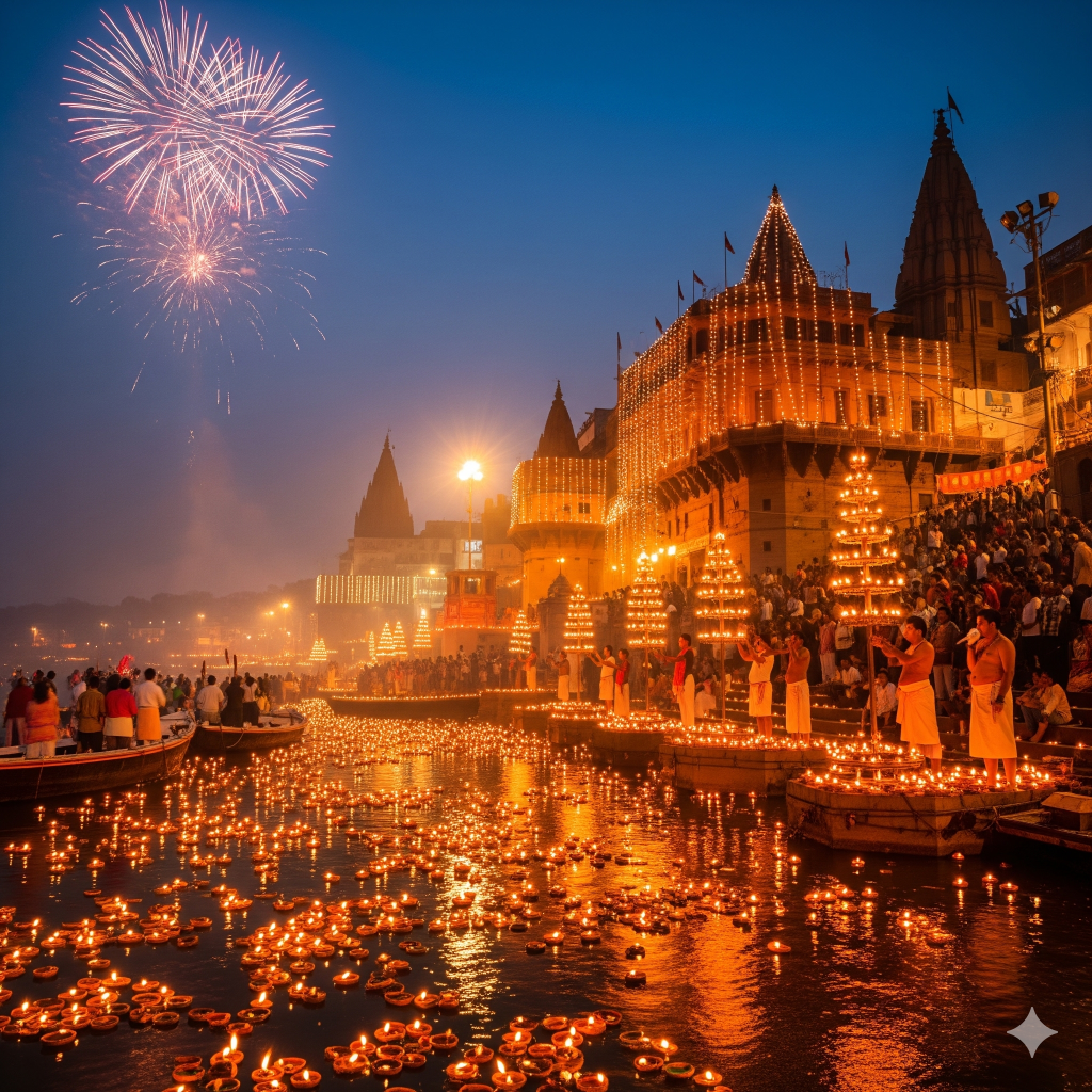 Home ganga aarati in varanasi ghat